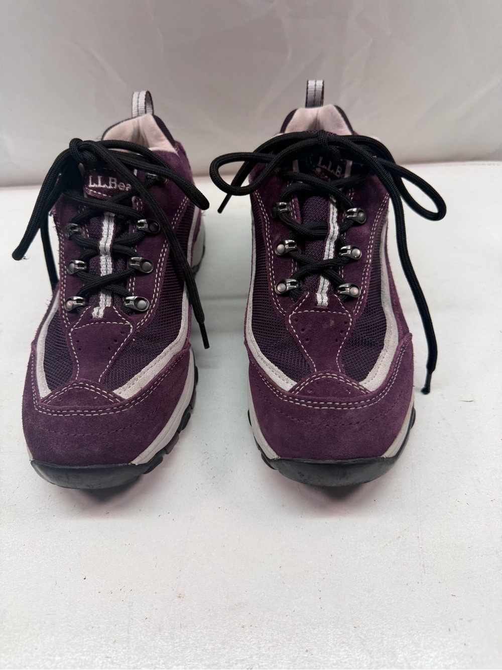 L.L. Bean Women's Plum Suede and Mesh Lace-Up Sneakers Tek 2.5 Waterproof Size 9